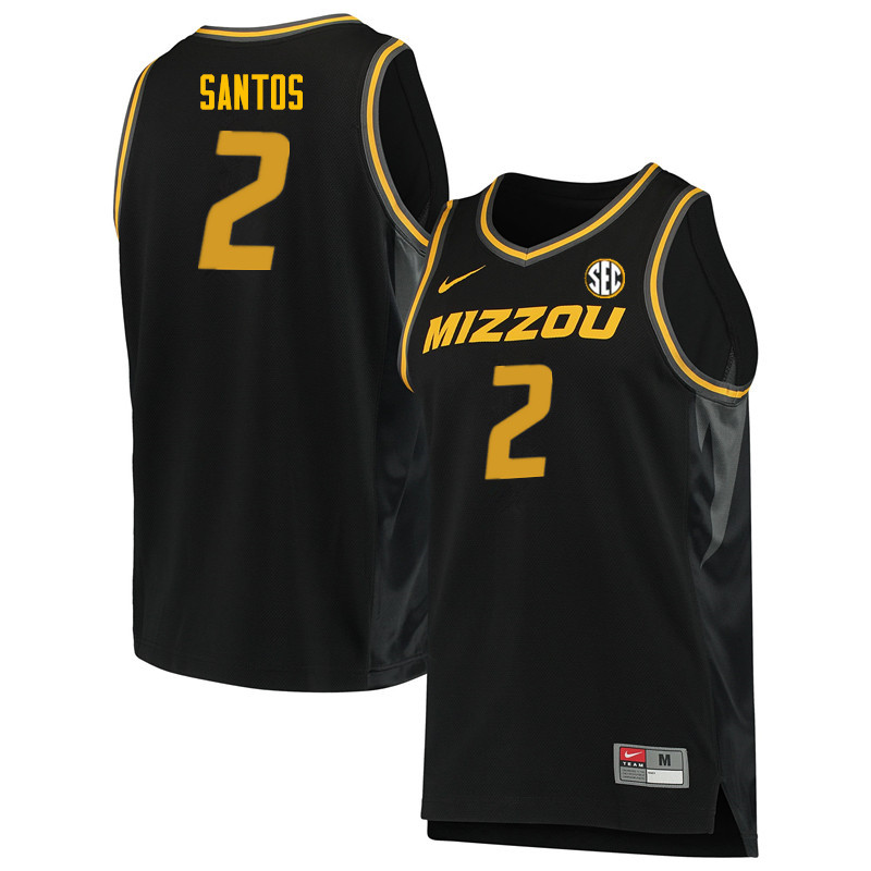 Men #2 K.J. Santos Missouri Tigers College Basketball Jerseys Sale-Black - Click Image to Close